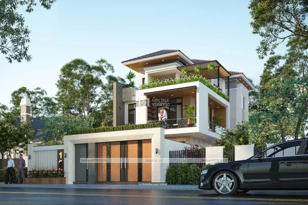 Biệt thự hiện đại 3 tầng mặt tiền 8m sâu 16m BT2216